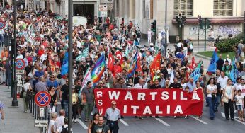 Figec in piazza con i lavoratori Wartsila